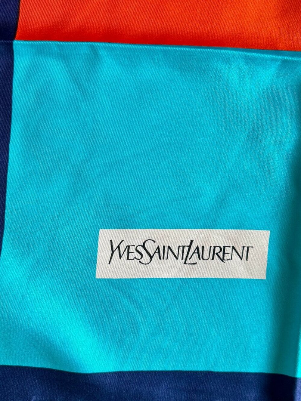 New Vintage Yves Saint Laurent YSL 100% Silk Scarf 34" 90cm Floral Colorblock